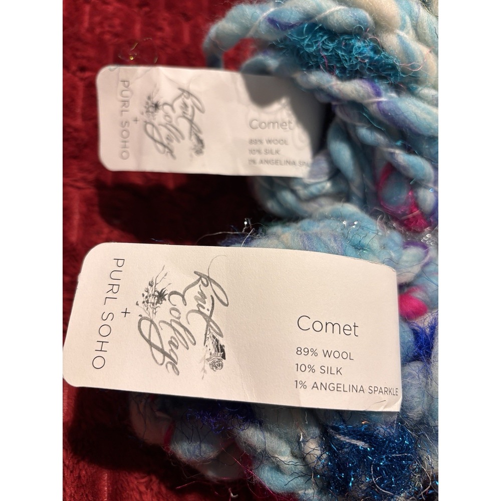 NWT 2 Skeins Knit Collage Purl Soho Yarn Neptune 68yds 8oz Wool Silk Sparkle